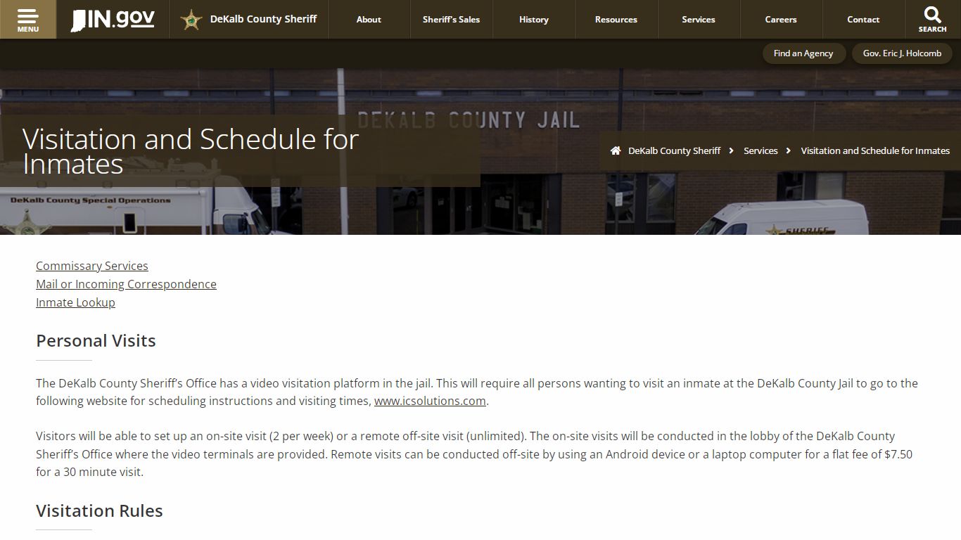 Visitation and Schedule for Inmates - DeKalb County Sheriff